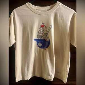 Life Is Good Cream Short-Sleeve Tee with Ice Cream Graphic, Size S